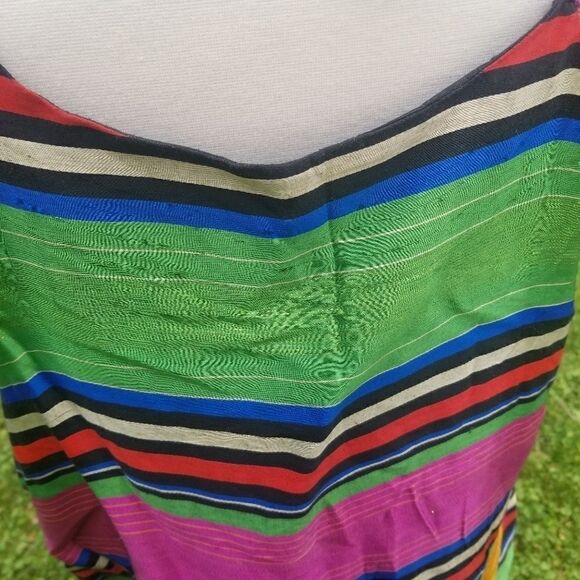Authentic Vintage West African Handmade Buba Blouse and Iro Wrap Skirt Rainbow - Picture 5 of 6